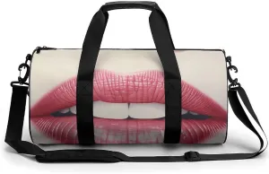 Sports Gym Bag for Women Men Travel Duffel Bag Peach Woman Lips Weekender Bag Canvas Carry on Overnight Bag for Travel Swimming Fitness Workout Sports Duffle Bag, 17.7in/9in/9in, style-3