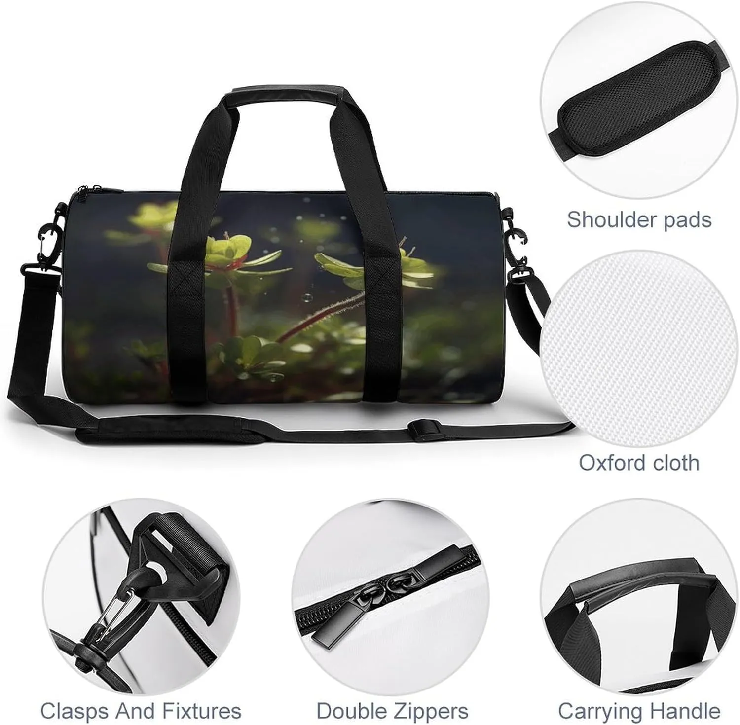 Sports Gym Bag for Women Men Travel Duffel Bag Plants Growing in The Ground Weekender Bag Canvas Carry on Overnight Bag for Travel Swimming Fitness Workout Sports Duffle Bag