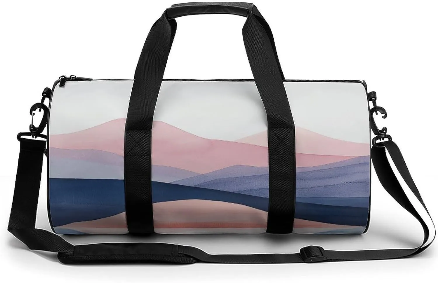 Sports Gym Bag for Women Men Travel Duffel Bag Red And Blue Hills Weekender Bag Canvas Carry on Overnight Bag for Travel Swimming Fitness Workout Sports Duffle Bag