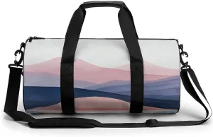 Sports Gym Bag for Women Men Travel Duffel Bag Red And Blue Hills Weekender Bag Canvas Carry on Overnight Bag for Travel Swimming Fitness Workout Sports Duffle Bag