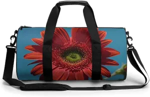 Sports Gym Bag for Women Men Travel Duffel Bag Red Flower Petals Weekender Bag Canvas Carry on Overnight Bag for Travel Swimming Fitness Workout Sports Duffle Bag