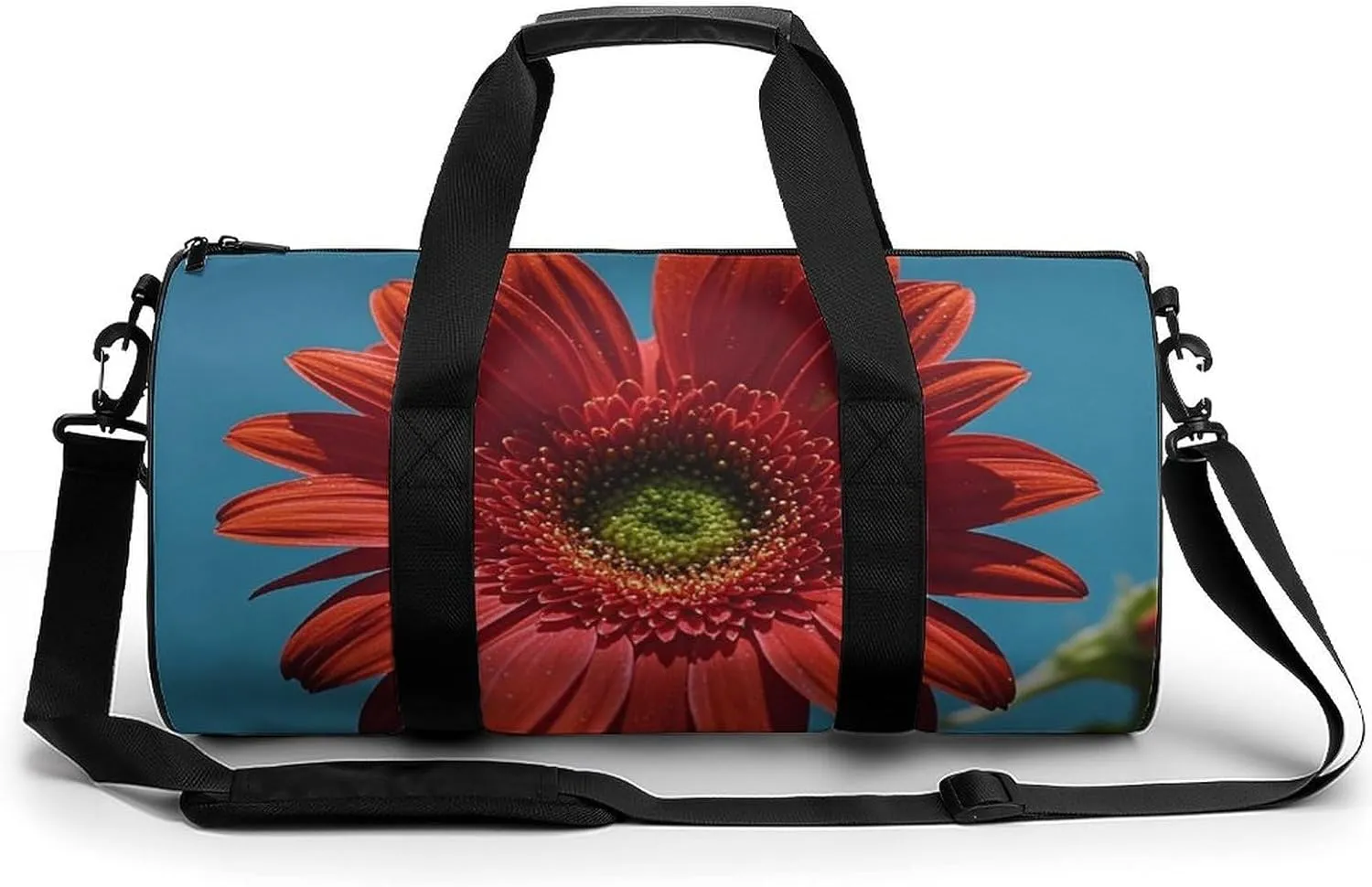 Sports Gym Bag for Women Men Travel Duffel Bag Red Flower Petals Weekender Bag Canvas Carry on Overnight Bag for Travel Swimming Fitness Workout Sports Duffle Bag