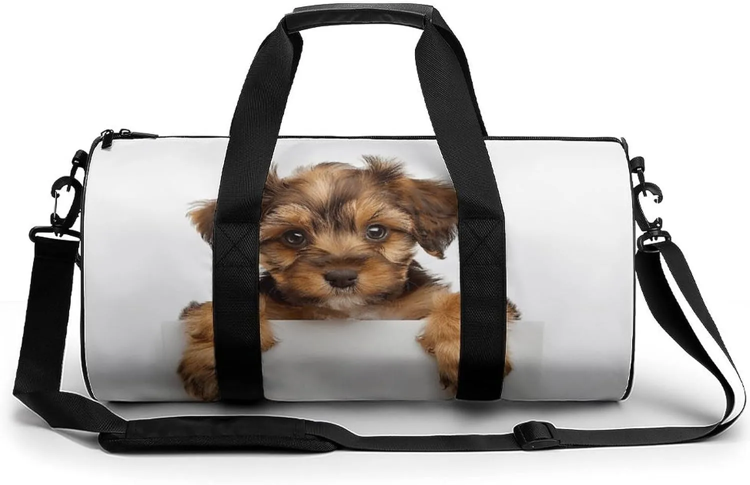 Sports Gym Bag for Women Men Travel Duffel Bag Small Brown Dog Weekender Bag Canvas Carry on Overnight Bag for Travel Swimming Fitness Workout Sports Duffle Bag