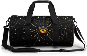 Sports Gym Bag for Women Men Travel Duffel Bag Spider in Web Weekender Bag Canvas Carry on Overnight Bag for Travel Swimming Fitness Workout Sports Duffle Bag, 17.7in/9in/9in, style-1