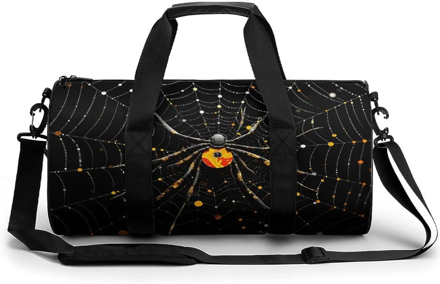 Sports Gym Bag for Women Men Travel Duffel Bag Spider in Web Weekender Bag Canvas Carry on Overnight Bag for Travel Swimming Fitness Workout Sports Duffle Bag, 17.7in/9in/9in, style-1