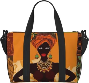 Sports Gym Bag for Women Men Travel Duffel Bag Tote African Woman Weekender Bag Canvas Carry on Overnight Bag for Travel Swimming Fitness Workout Sports Duffle Bag