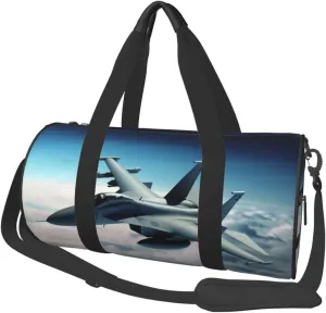 Sports Gym Bag for Women Men Travel Duffel Bag Tote Aircraft Fighter Jets Weekender Bag Canvas Carry on Overnight Bag for Travel Swimming Fitness Workout Sports Duffle Bag