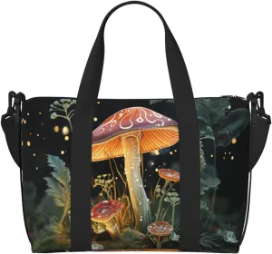 Sports Gym Bag for Women Men Travel Duffel Bag Tote Butterfly Mushroom Weekender Bag Canvas Carry on Overnight Bag for Travel Swimming Fitness Workout Sports Duffle Bag
