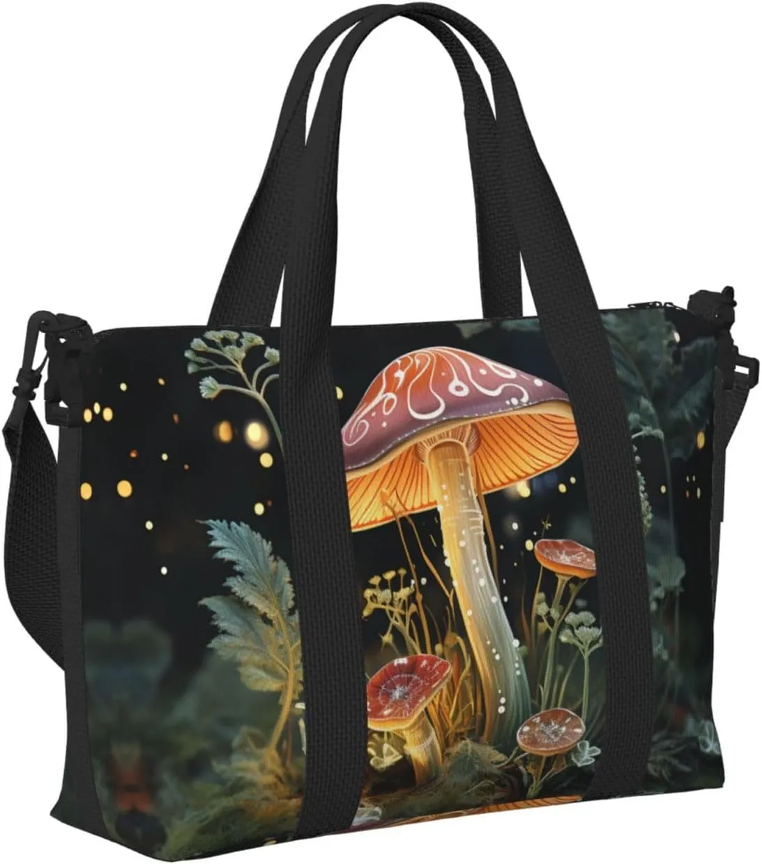 Sports Gym Bag for Women Men Travel Duffel Bag Tote Butterfly Mushroom Weekender Bag Canvas Carry on Overnight Bag for Travel Swimming Fitness Workout Sports Duffle Bag