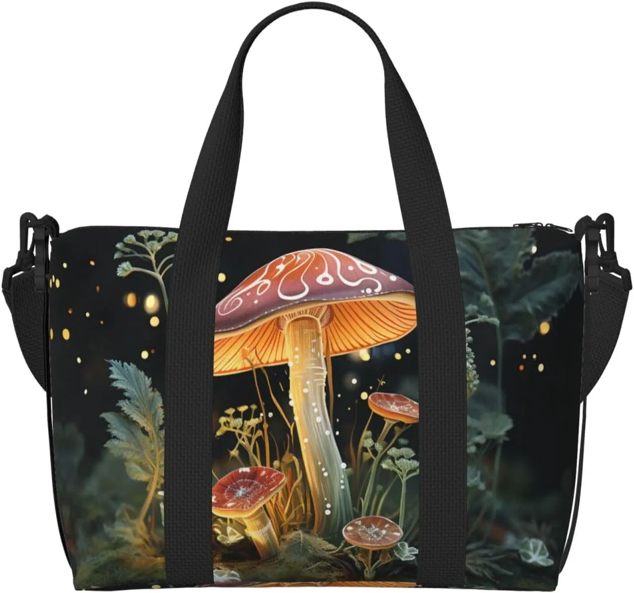 Sports Gym Bag for Women Men Travel Duffel Bag Tote Butterfly Mushroom Weekender Bag Canvas Carry on Overnight Bag for Travel Swimming Fitness Workout Sports Duffle Bag