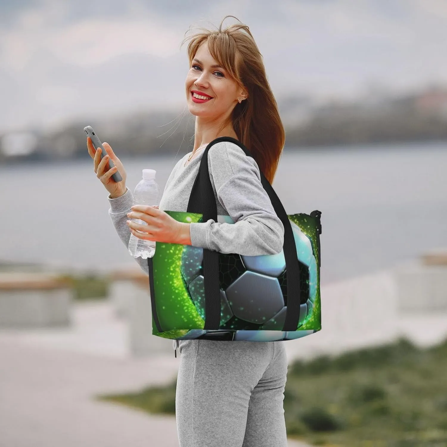 Sports Gym Bag for Women Men Travel Duffel Bag Tote cool soccer ball Weekender Bag Canvas Carry on Overnight Bag for Travel Swimming Fitness Workout Sports Duffle Bag