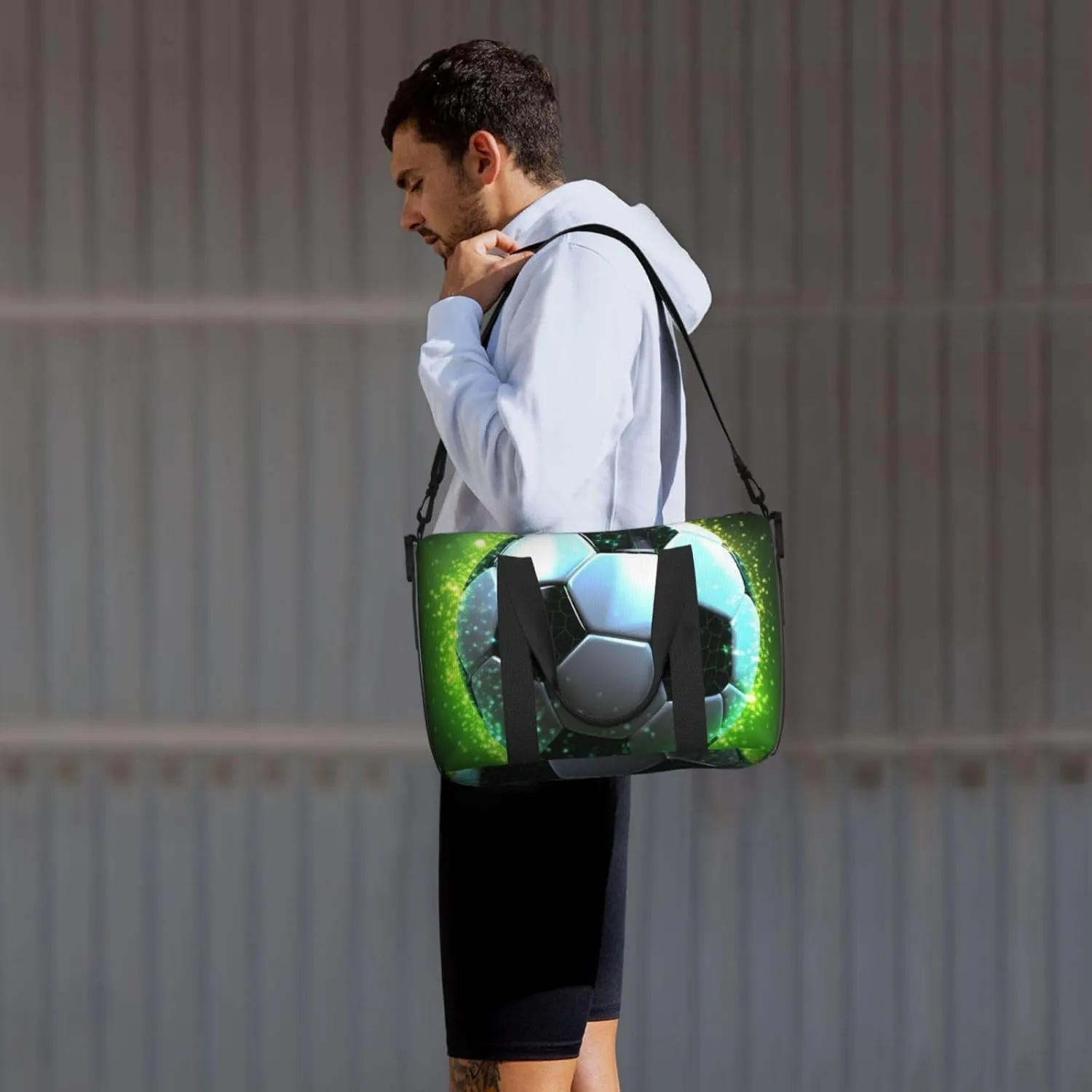 Sports Gym Bag for Women Men Travel Duffel Bag Tote cool soccer ball Weekender Bag Canvas Carry on Overnight Bag for Travel Swimming Fitness Workout Sports Duffle Bag
