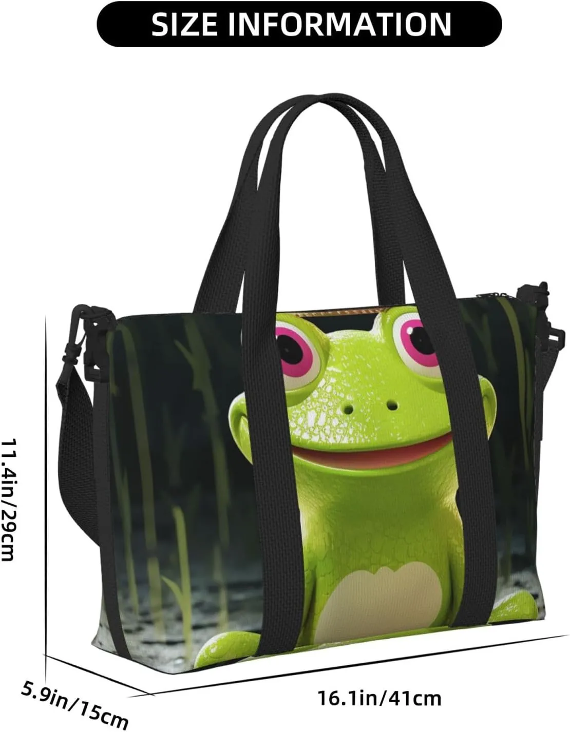 Sports Gym Bag for Women Men Travel Duffel Bag Tote Crown frog Weekender Bag Canvas Carry on Overnight Bag for Travel Swimming Fitness Workout Sports Duffle Bag