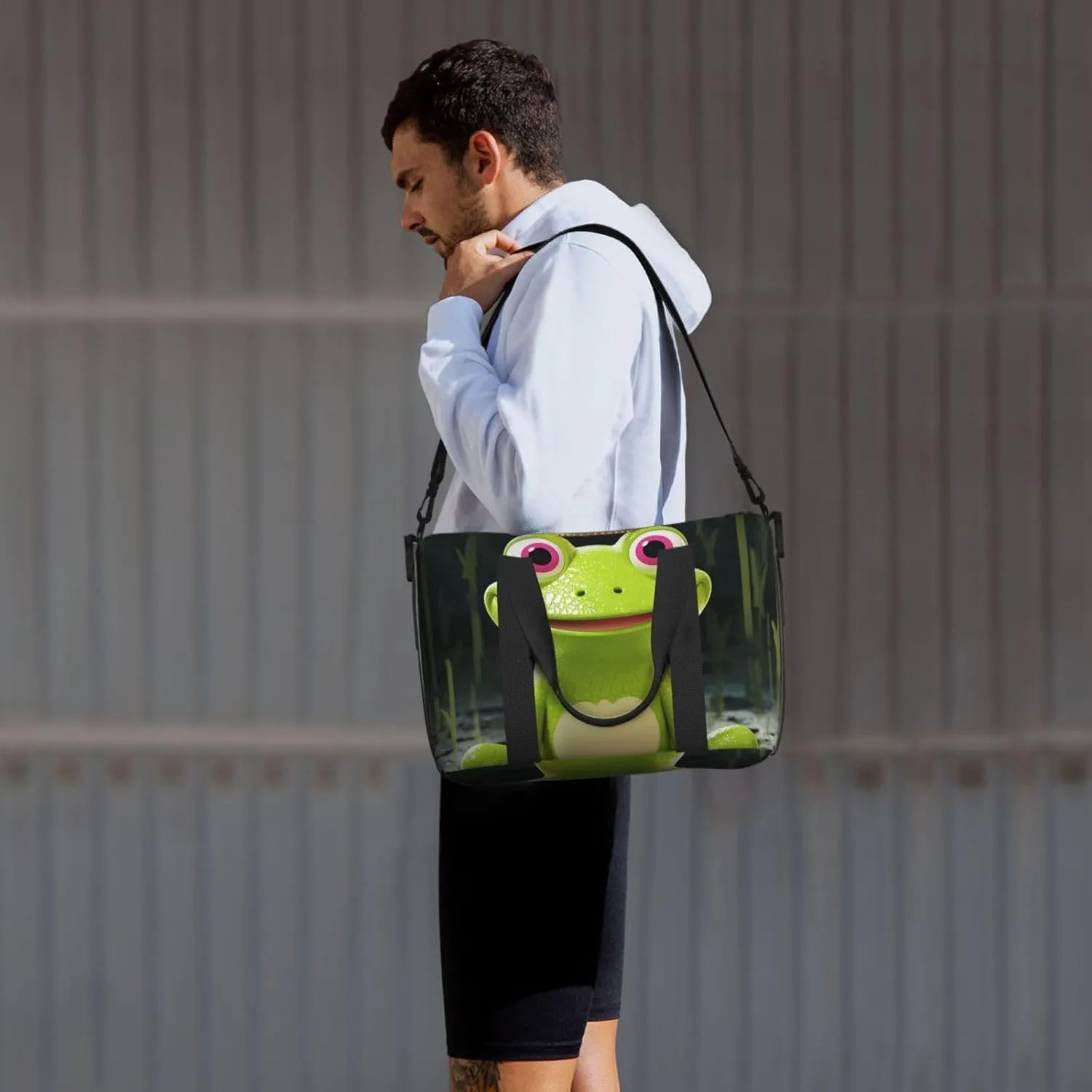 Sports Gym Bag for Women Men Travel Duffel Bag Tote Crown frog Weekender Bag Canvas Carry on Overnight Bag for Travel Swimming Fitness Workout Sports Duffle Bag