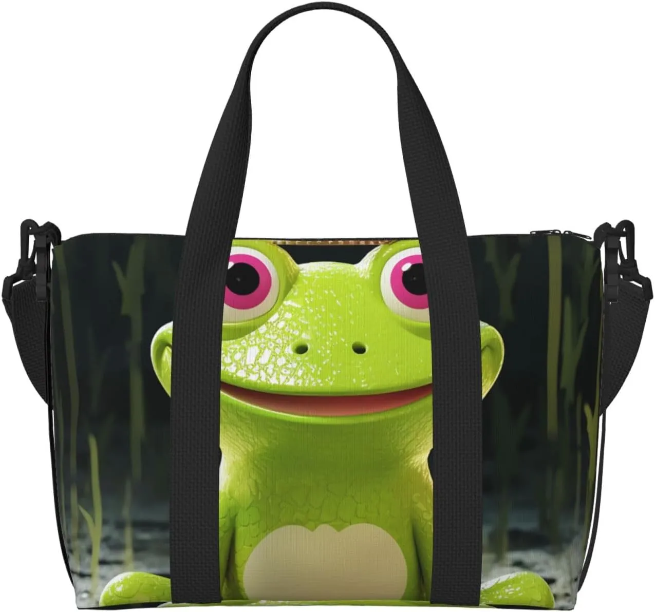 Sports Gym Bag for Women Men Travel Duffel Bag Tote Crown frog Weekender Bag Canvas Carry on Overnight Bag for Travel Swimming Fitness Workout Sports Duffle Bag