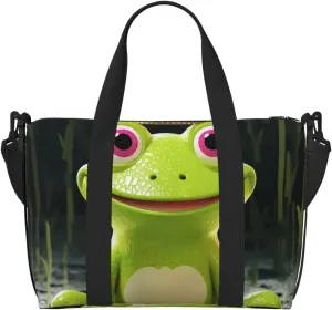 Sports Gym Bag for Women Men Travel Duffel Bag Tote Crown frog Weekender Bag Canvas Carry on Overnight Bag for Travel Swimming Fitness Workout Sports Duffle Bag