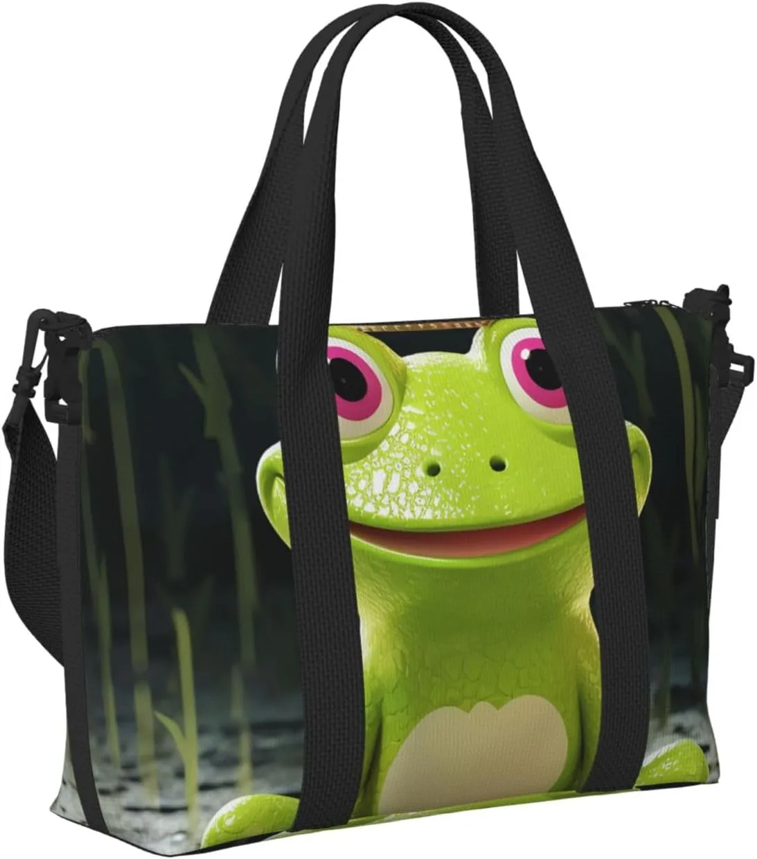 Sports Gym Bag for Women Men Travel Duffel Bag Tote Crown frog Weekender Bag Canvas Carry on Overnight Bag for Travel Swimming Fitness Workout Sports Duffle Bag
