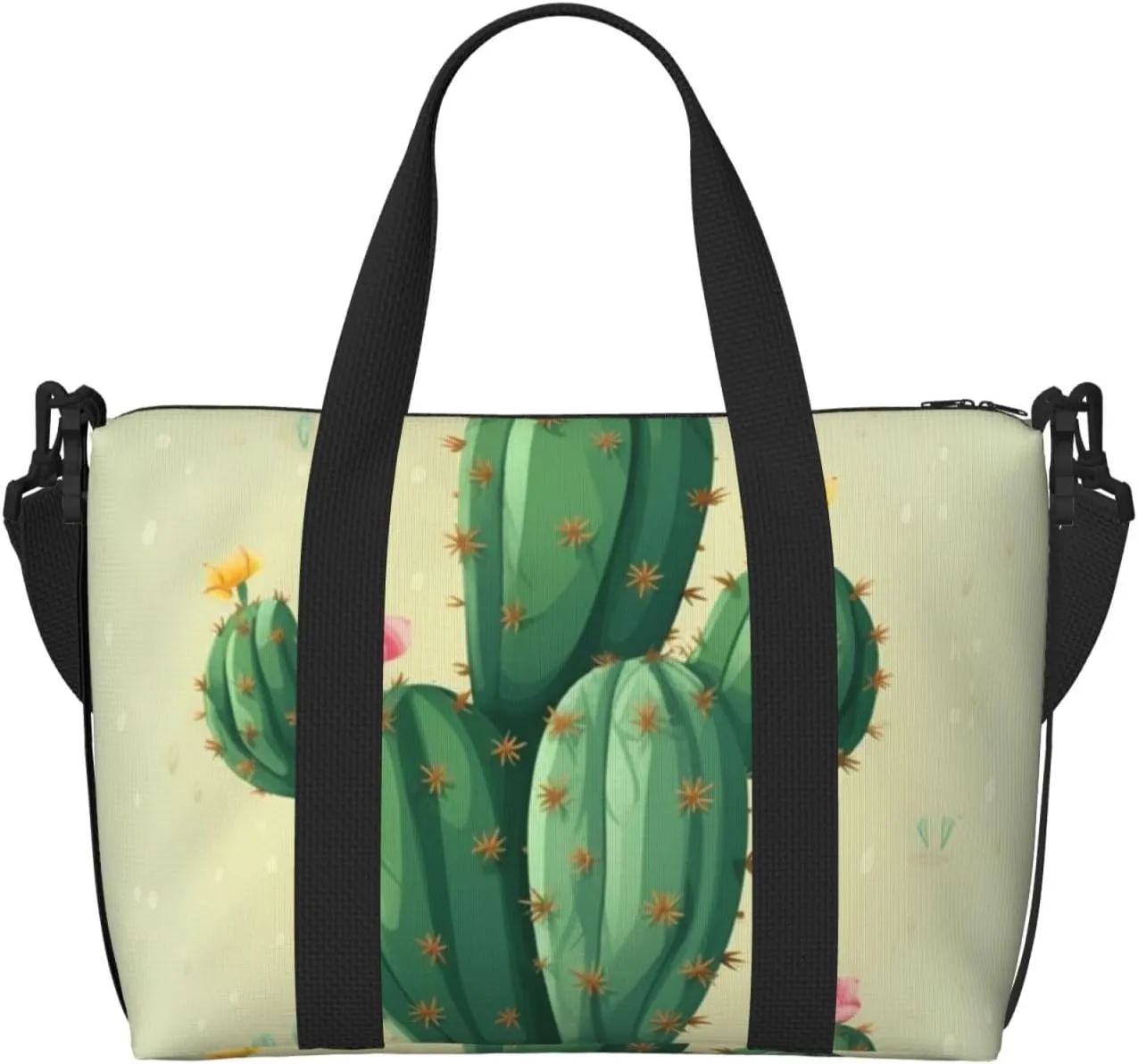 Sports Gym Bag for Women Men Travel Duffel Bag Tote Cute Cactus Weekender Bag Canvas Carry on Overnight Bag for Travel Swimming Fitness Workout Sports Duffle Bag