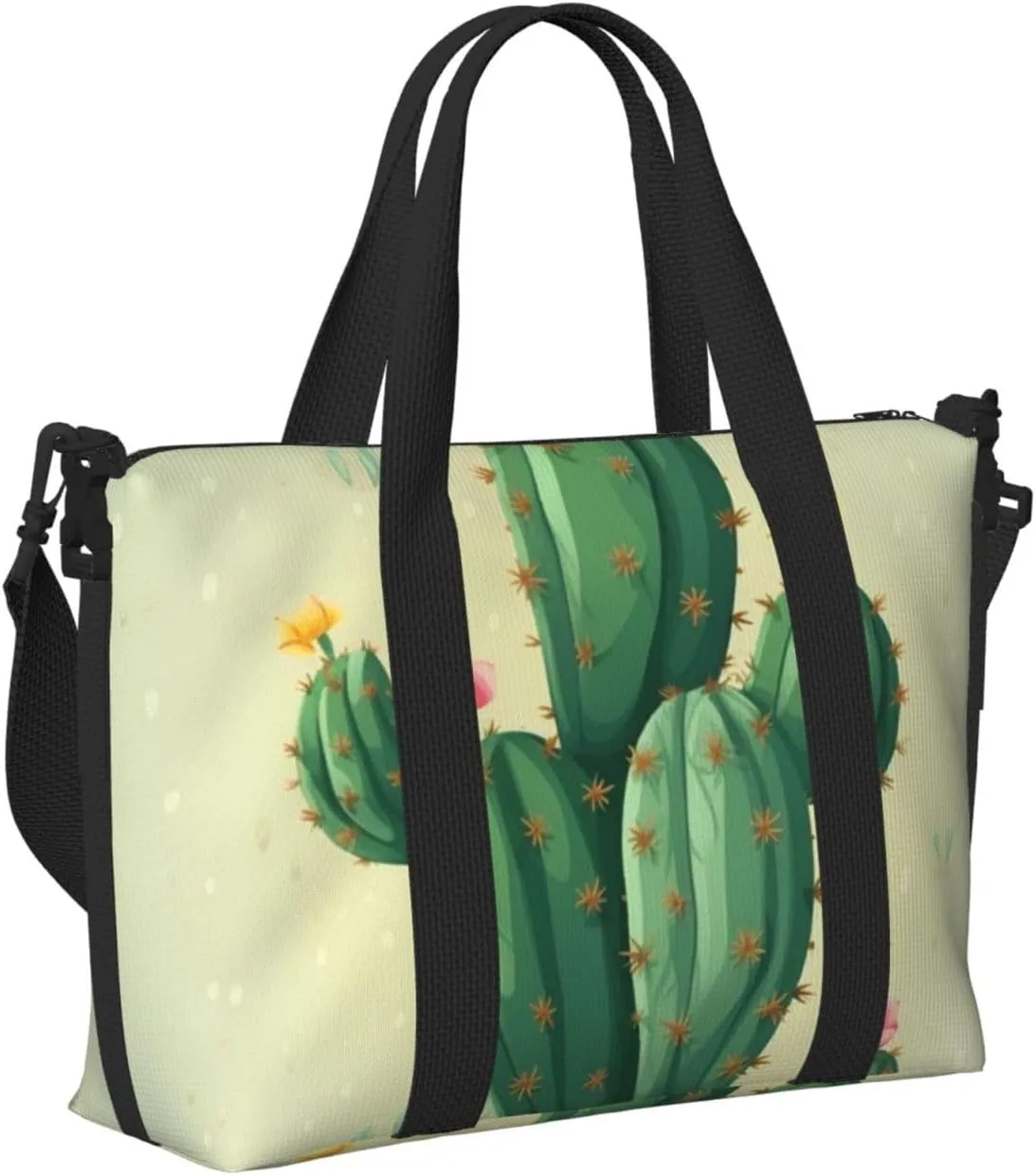 Sports Gym Bag for Women Men Travel Duffel Bag Tote Cute Cactus Weekender Bag Canvas Carry on Overnight Bag for Travel Swimming Fitness Workout Sports Duffle Bag