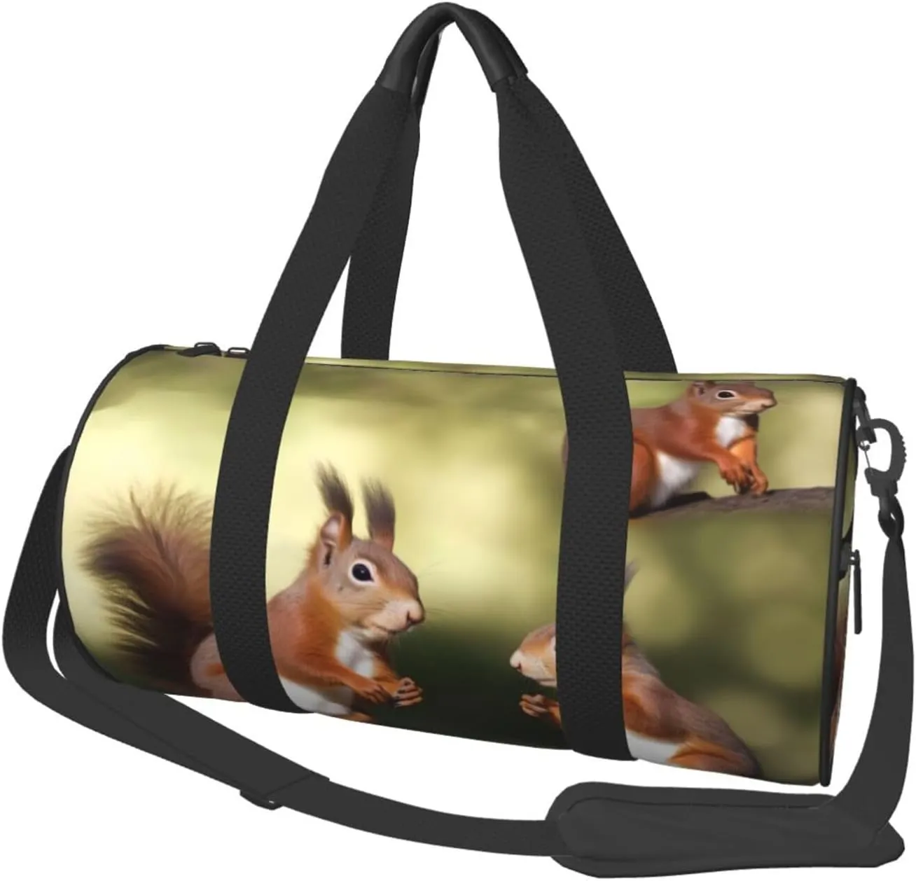 Sports Gym Bag for Women Men Travel Duffel Bag Tote Cute Squirrels Weekender Bag Canvas Carry on Overnight Bag for Travel Swimming Fitness Workout Sports Duffle Bag