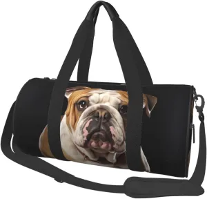 Sports Gym Bag for Women Men Travel Duffel Bag Tote English-Bulldog Weekender Bag Canvas Carry on Overnight Bag for Travel Swimming Fitness Workout Sports Duffle Bag