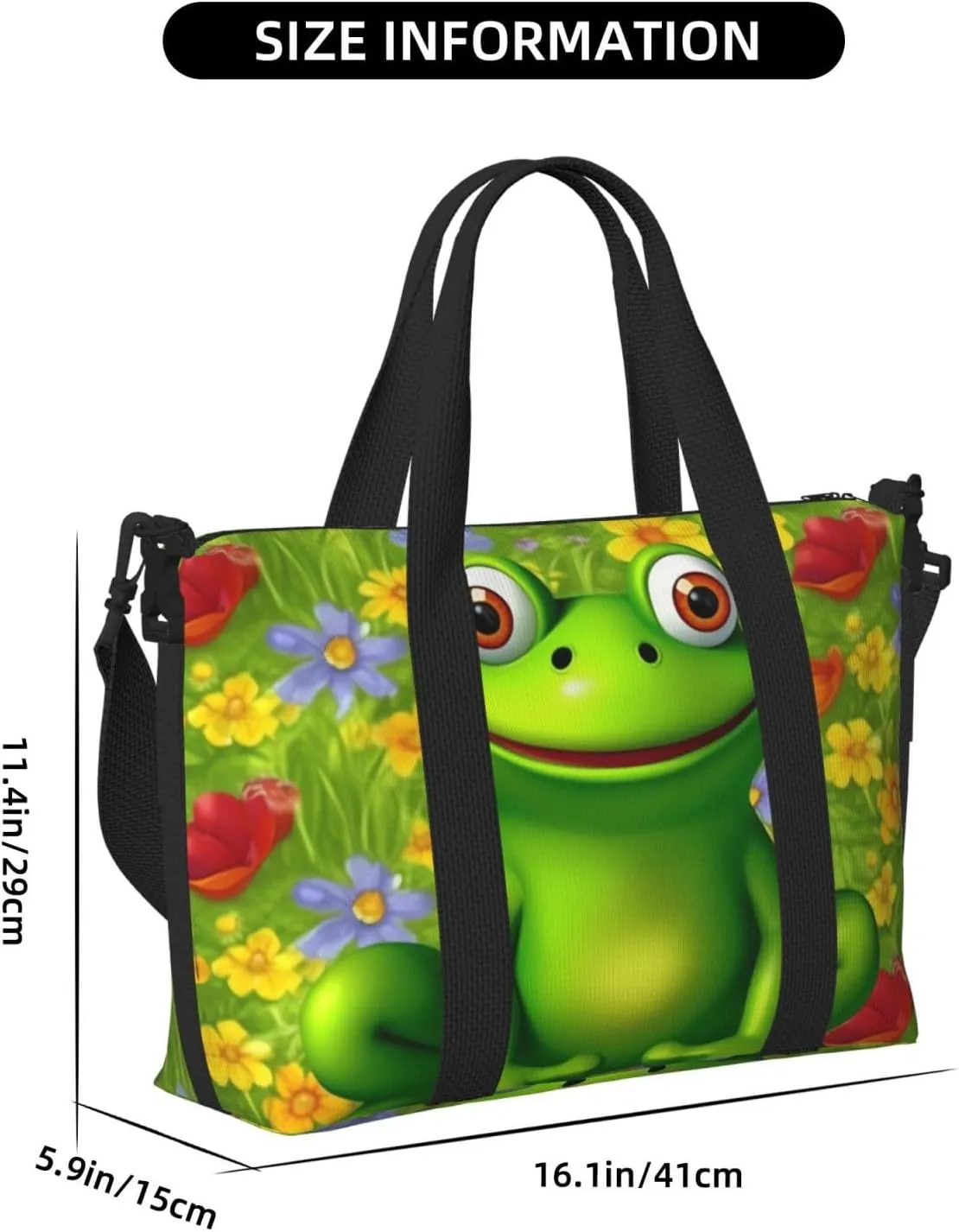 Sports Gym Bag for Women Men Travel Duffel Bag Tote frog Weekender Bag Canvas Carry on Overnight Bag for Travel Swimming Fitness Workout Sports Duffle Bag