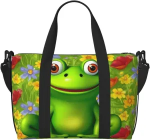 Sports Gym Bag for Women Men Travel Duffel Bag Tote frog Weekender Bag Canvas Carry on Overnight Bag for Travel Swimming Fitness Workout Sports Duffle Bag