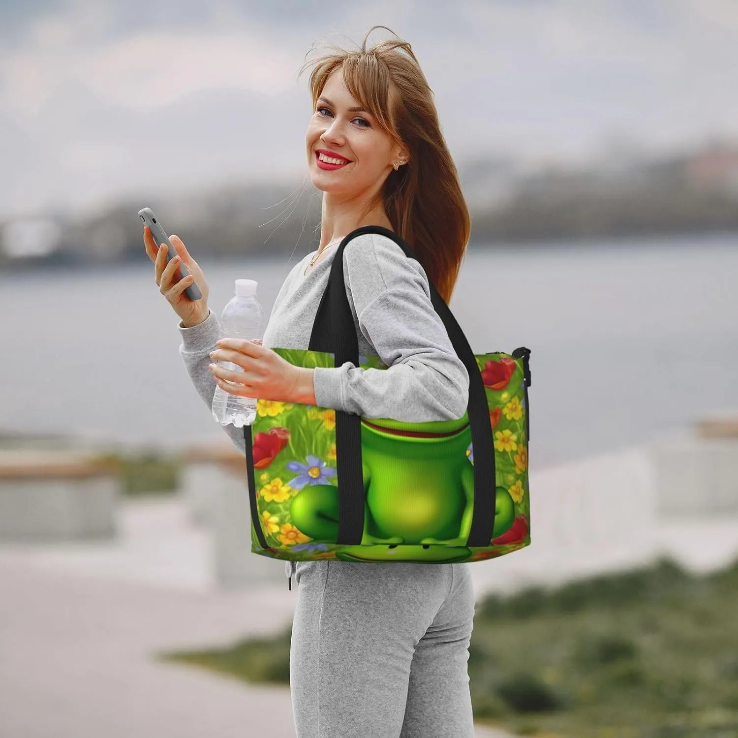 Sports Gym Bag for Women Men Travel Duffel Bag Tote frog Weekender Bag Canvas Carry on Overnight Bag for Travel Swimming Fitness Workout Sports Duffle Bag