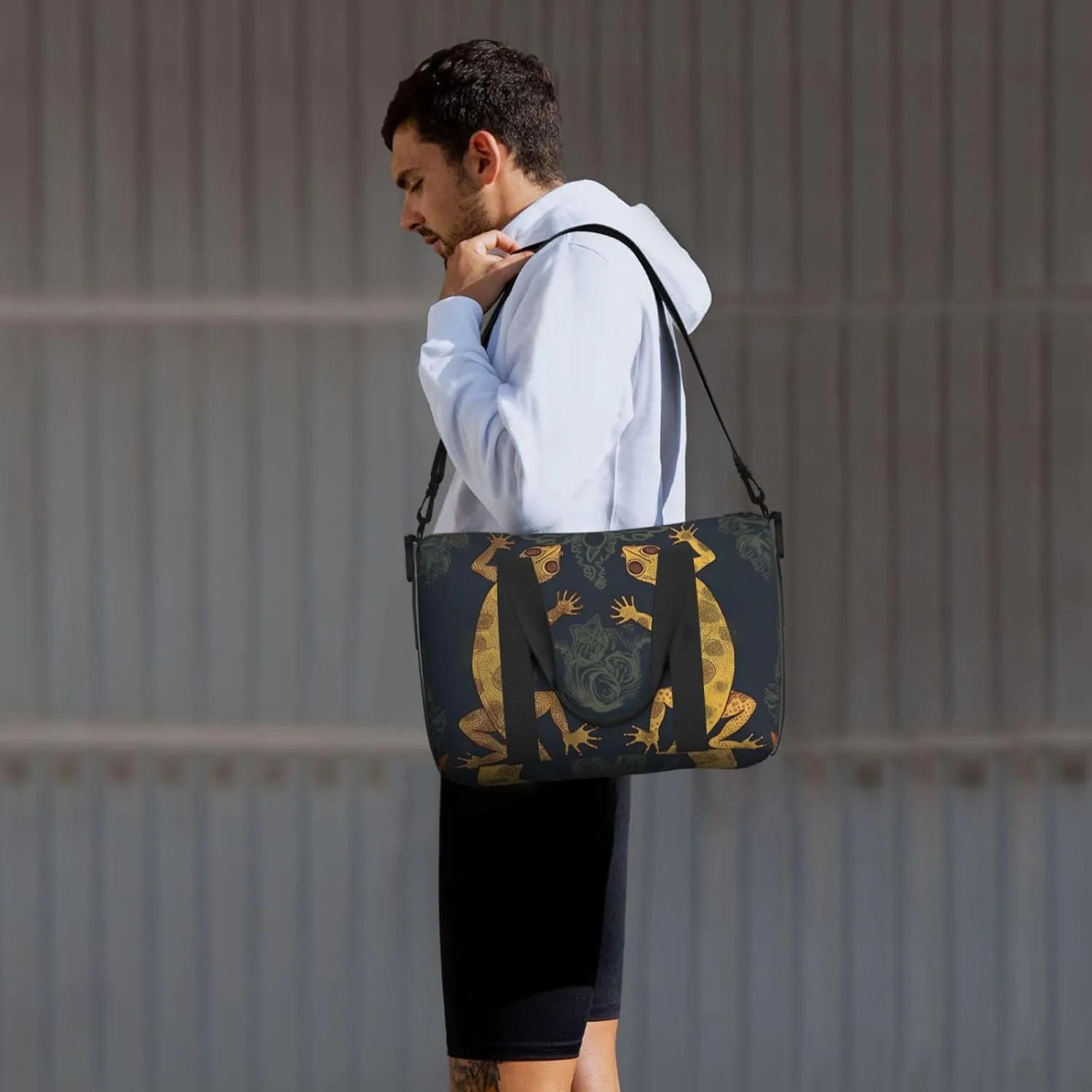 Sports Gym Bag for Women Men Travel Duffel Bag Tote Gecko Lizards Weekender Bag Canvas Carry on Overnight Bag for Travel Swimming Fitness Workout Sports Duffle Bag