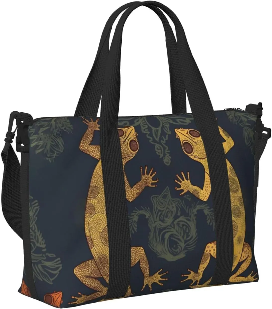 Sports Gym Bag for Women Men Travel Duffel Bag Tote Gecko Lizards Weekender Bag Canvas Carry on Overnight Bag for Travel Swimming Fitness Workout Sports Duffle Bag