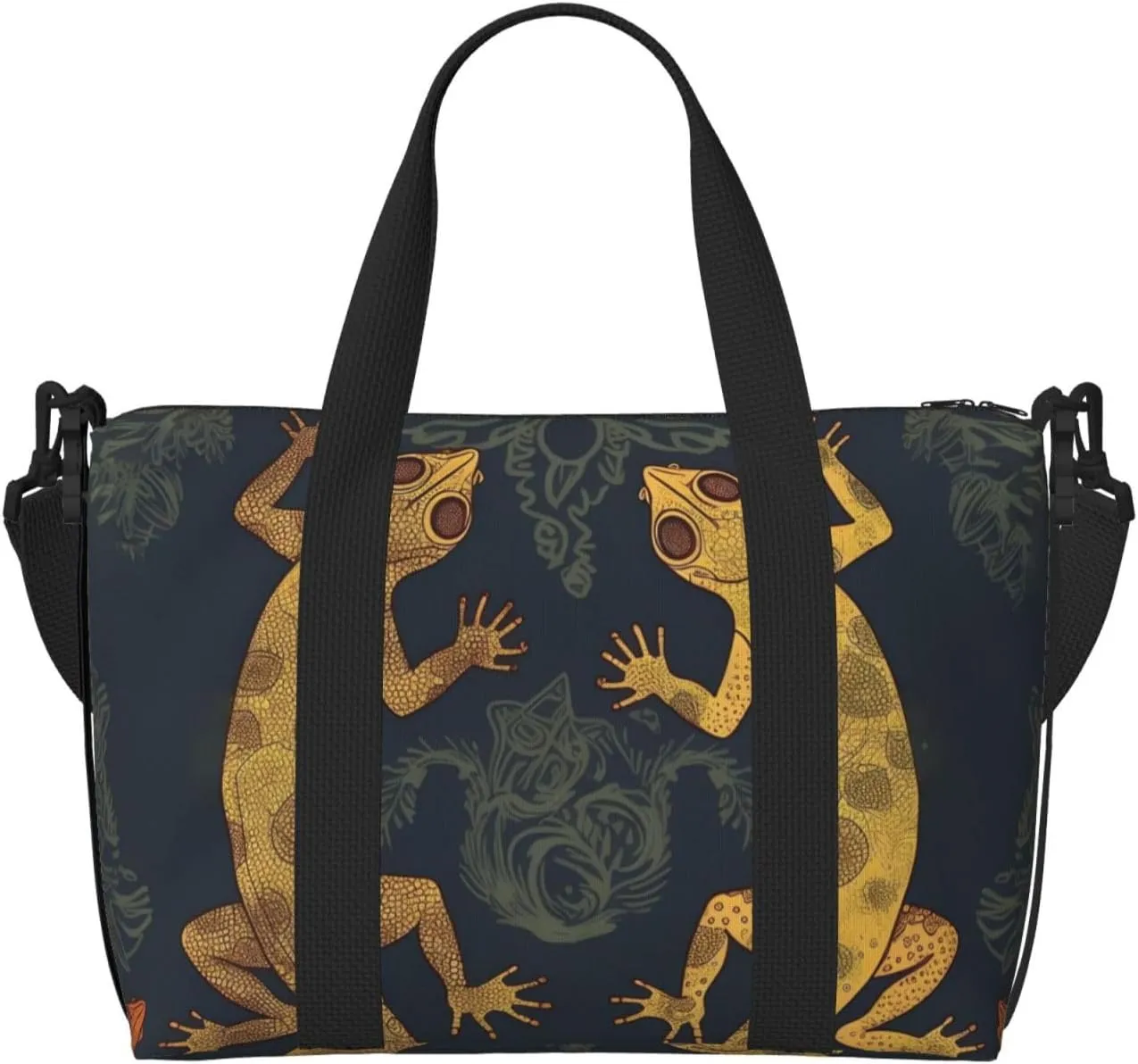 Sports Gym Bag for Women Men Travel Duffel Bag Tote Gecko Lizards Weekender Bag Canvas Carry on Overnight Bag for Travel Swimming Fitness Workout Sports Duffle Bag