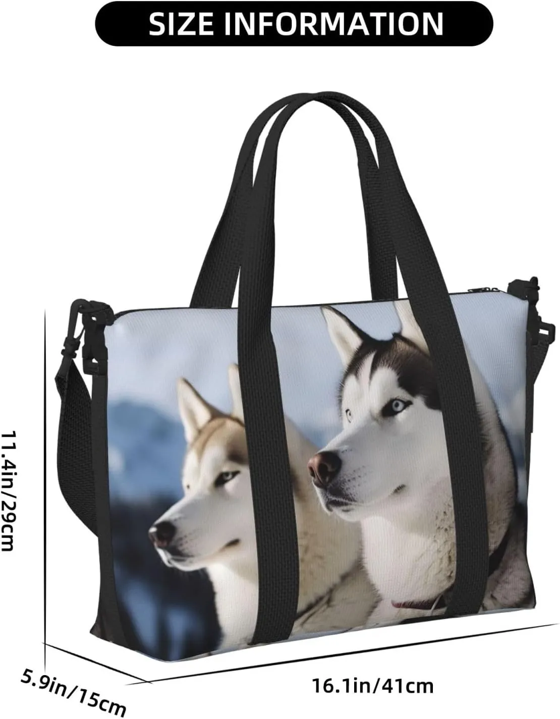 Sports Gym Bag for Women Men Travel Duffel Bag Tote Husky Dogs Weekender Bag Canvas Carry on Overnight Bag for Travel Swimming Fitness Workout Sports Duffle Bag