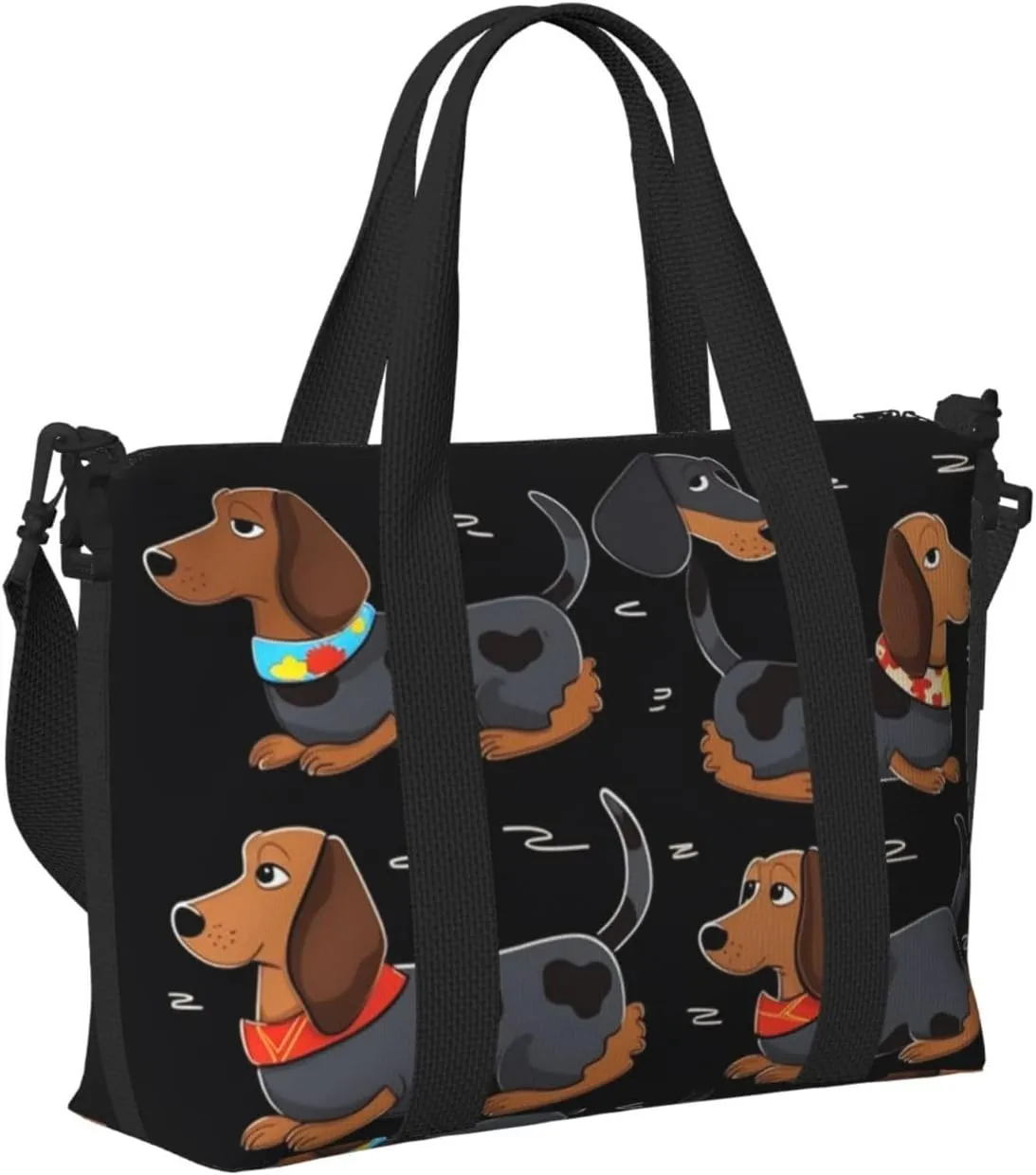 Sports Gym Bag for Women Men Travel Duffel Bag Tote I Love My Dog Dachshunds Weekender Bag Canvas Carry on Overnight Bag for Travel Swimming Fitness Workout Sports Duffle Bag