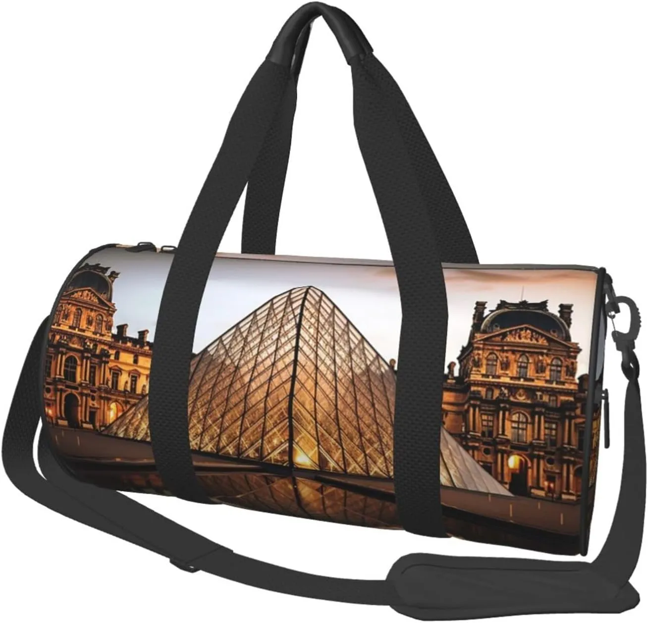 Sports Gym Bag for Women Men Travel Duffel Bag Tote Louvre Museum in Paris Weekender Bag Canvas Carry on Overnight Bag for Travel Swimming Fitness Workout Sports Duffle Bag