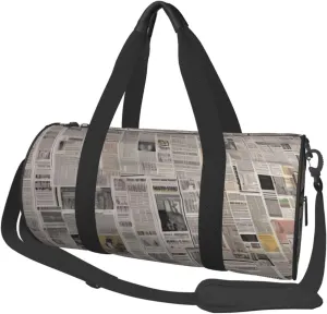 Sports Gym Bag for Women Men Travel Duffel Bag Tote newspaper Weekender Bag Canvas Carry on Overnight Bag for Travel Swimming Fitness Workout Sports Duffle Bag
