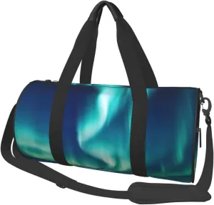 Sports Gym Bag for Women Men Travel Duffel Bag Tote Northern Lights Weekender Bag Canvas Carry on Overnight Bag for Travel Swimming Fitness Workout Sports Duffle Bag