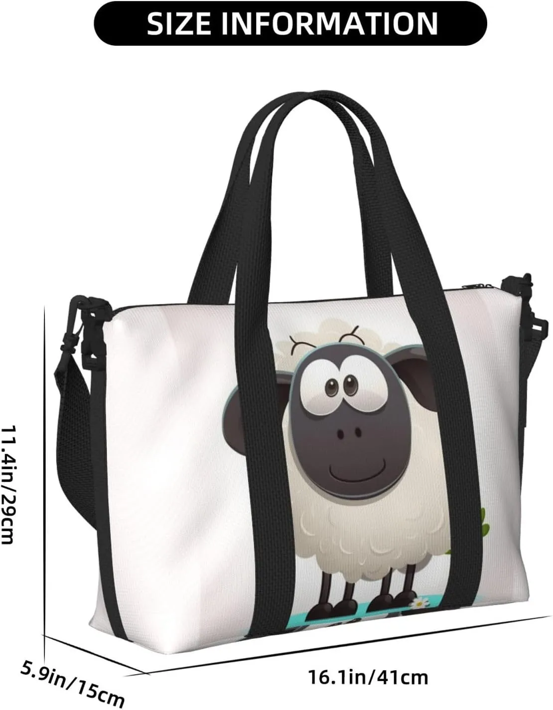 Sports Gym Bag for Women Men Travel Duffel Bag Tote Sheep Weekender Bag Canvas Carry on Overnight Bag for Travel Swimming Fitness Workout Sports Duffle Bag