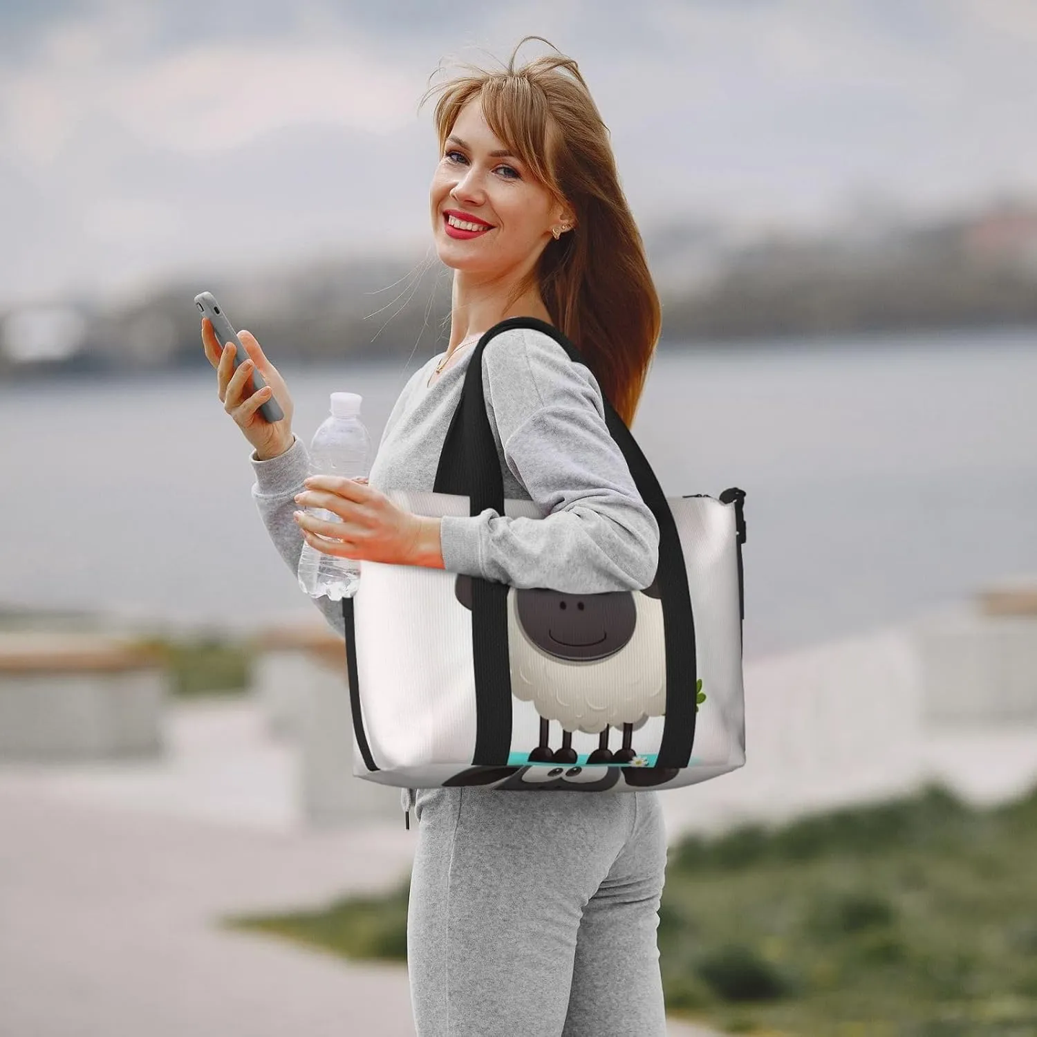 Sports Gym Bag for Women Men Travel Duffel Bag Tote Sheep Weekender Bag Canvas Carry on Overnight Bag for Travel Swimming Fitness Workout Sports Duffle Bag