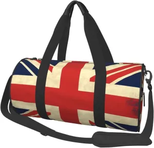 Sports Gym Bag for Women Men Travel Duffel Bag Tote UK Flag Weekender Bag Canvas Carry on Overnight Bag for Travel Swimming Fitness Workout Sports Duffle Bag