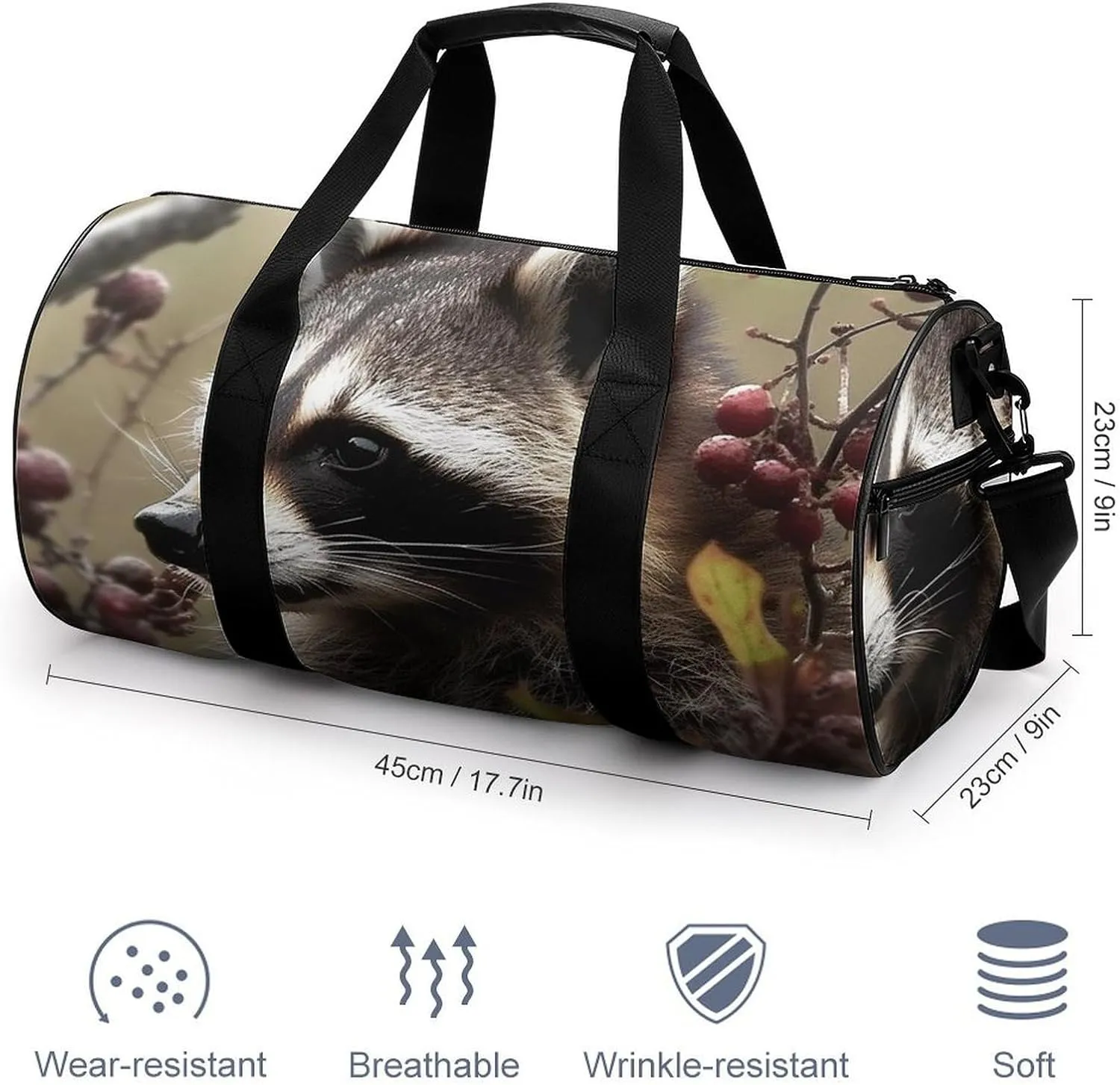 Sports Gym Bag for Women Men Travel Duffel Bag Tote Weekender Bag Animals on Tree Carry on Overnight Bag for Travel Swimming Fitness Workout Sports Duffle Bag