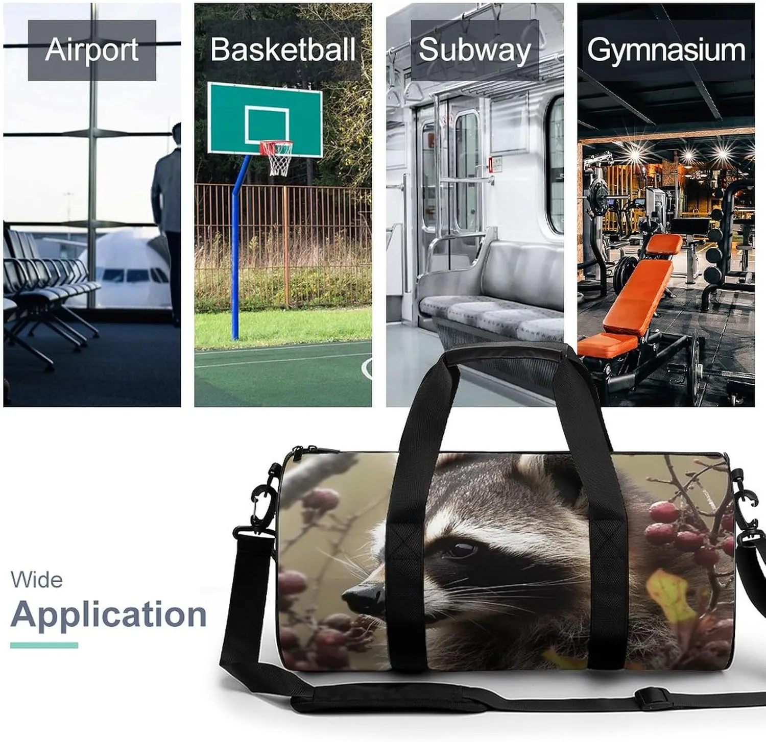 Sports Gym Bag for Women Men Travel Duffel Bag Tote Weekender Bag Animals on Tree Carry on Overnight Bag for Travel Swimming Fitness Workout Sports Duffle Bag