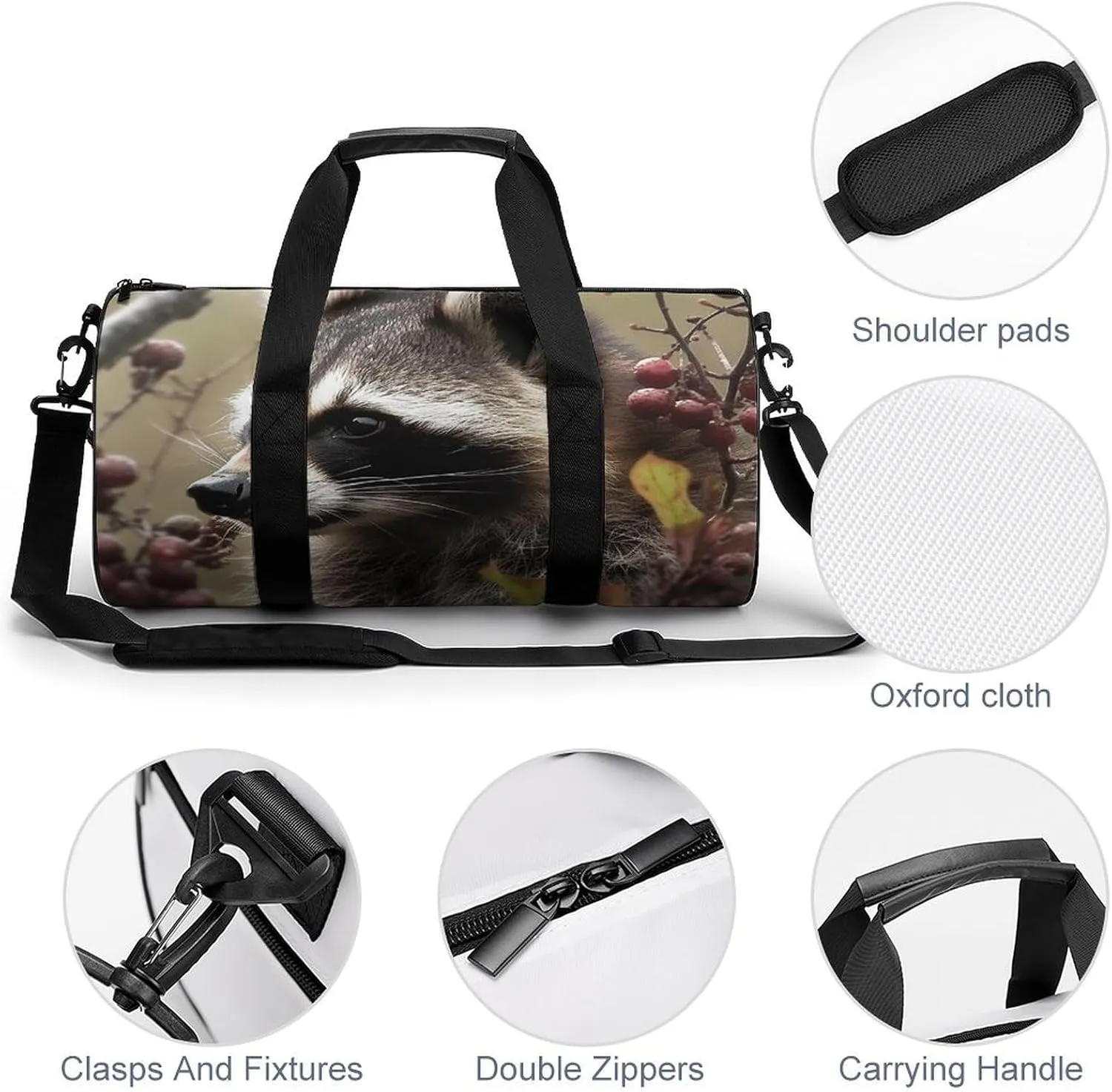 Sports Gym Bag for Women Men Travel Duffel Bag Tote Weekender Bag Animals on Tree Carry on Overnight Bag for Travel Swimming Fitness Workout Sports Duffle Bag