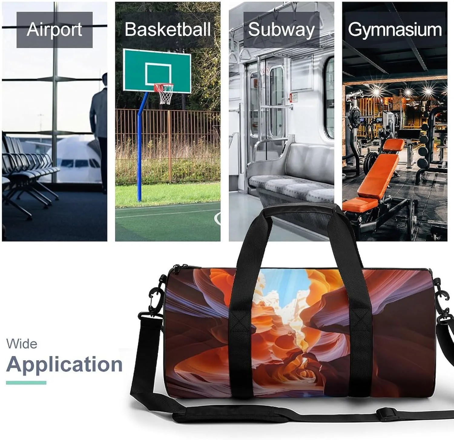 Sports Gym Bag for Women Men Travel Duffel Bag Tote Weekender Bag Antelope Canyon Carry on Overnight Bag for Travel Swimming Fitness Workout Sports Duffle Bag