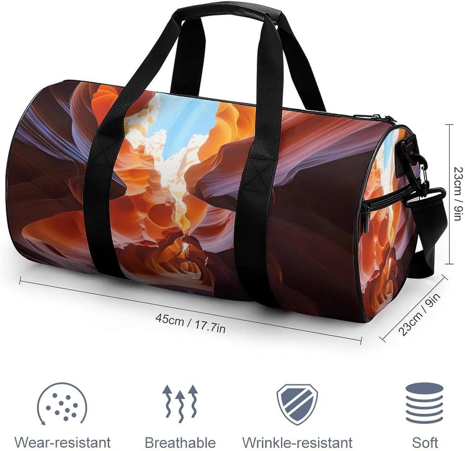 Sports Gym Bag for Women Men Travel Duffel Bag Tote Weekender Bag Antelope Canyon Carry on Overnight Bag for Travel Swimming Fitness Workout Sports Duffle Bag