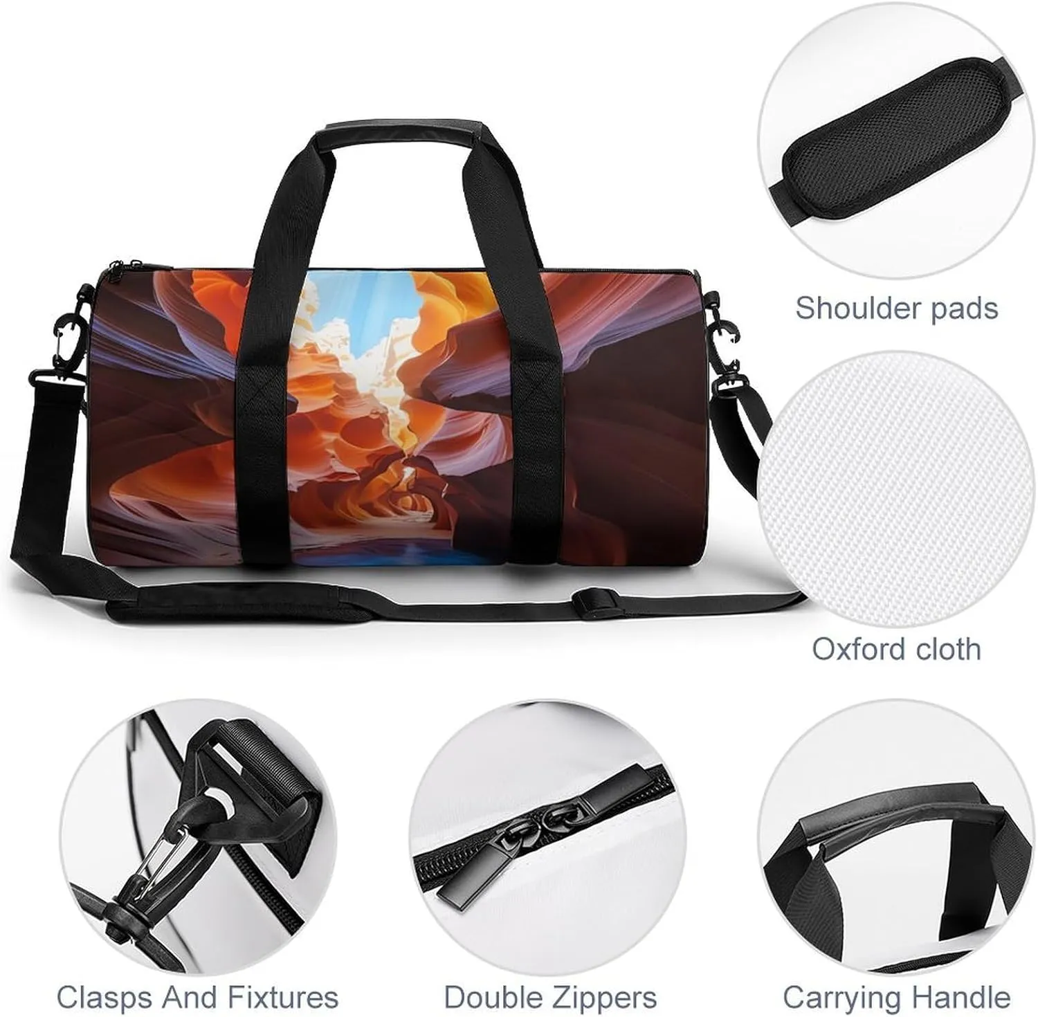 Sports Gym Bag for Women Men Travel Duffel Bag Tote Weekender Bag Antelope Canyon Carry on Overnight Bag for Travel Swimming Fitness Workout Sports Duffle Bag