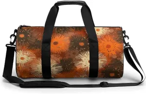 Sports Gym Bag for Women Men Travel Duffel Bag Tote Weekender Bag Brown And Peach Carry on Overnight Bag for Travel Swimming Fitness Workout Sports Duffle Bag