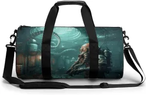 Sports Gym Bag for Women Men Travel Duffel Bag Tote Weekender Bag Cool Octopus Diver Carry on Overnight Bag for Travel Swimming Fitness Workout Sports Duffle Bag