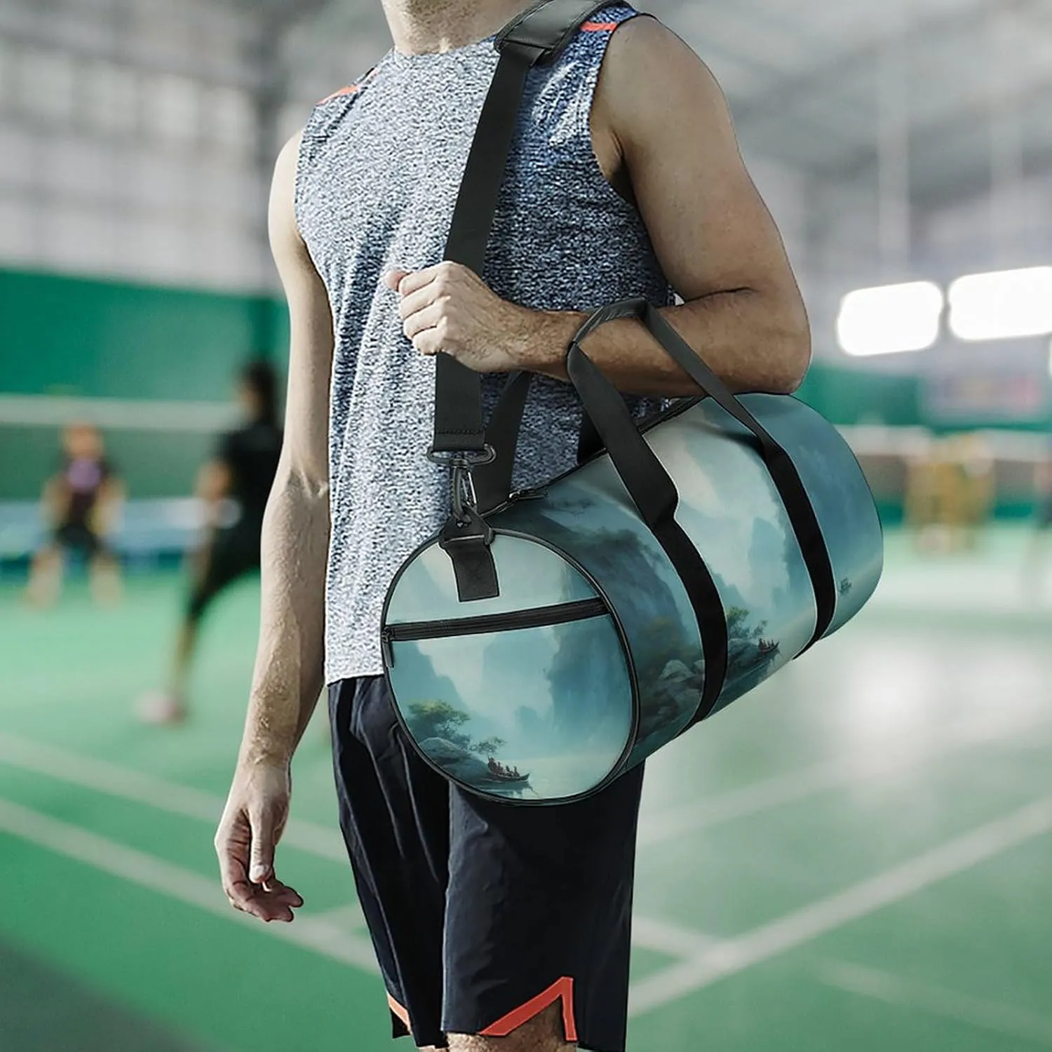 Sports Gym Bag for Women Men Travel Duffel Bag Tote Weekender Bag Country Life Pictures Carry on Overnight Bag for Travel Swimming Fitness Workout Sports Duffle Bag