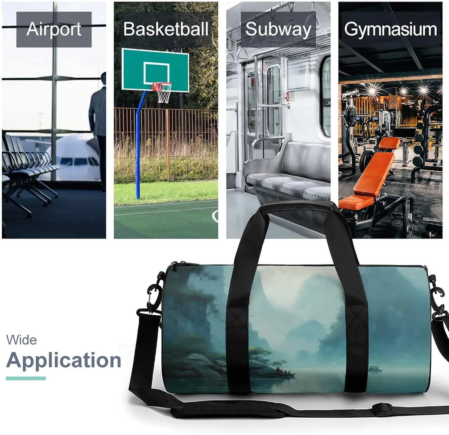 Sports Gym Bag for Women Men Travel Duffel Bag Tote Weekender Bag Country Life Pictures Carry on Overnight Bag for Travel Swimming Fitness Workout Sports Duffle Bag