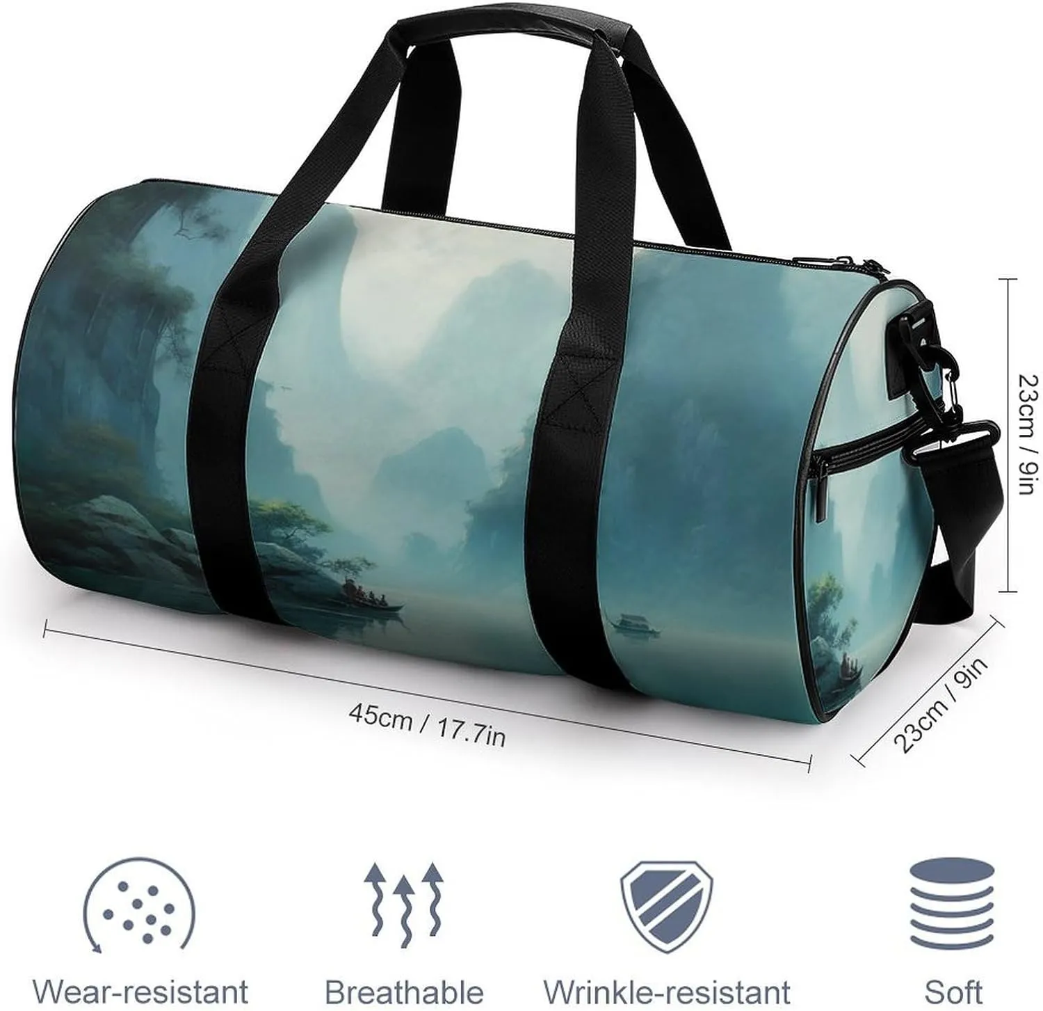 Sports Gym Bag for Women Men Travel Duffel Bag Tote Weekender Bag Country Life Pictures Carry on Overnight Bag for Travel Swimming Fitness Workout Sports Duffle Bag